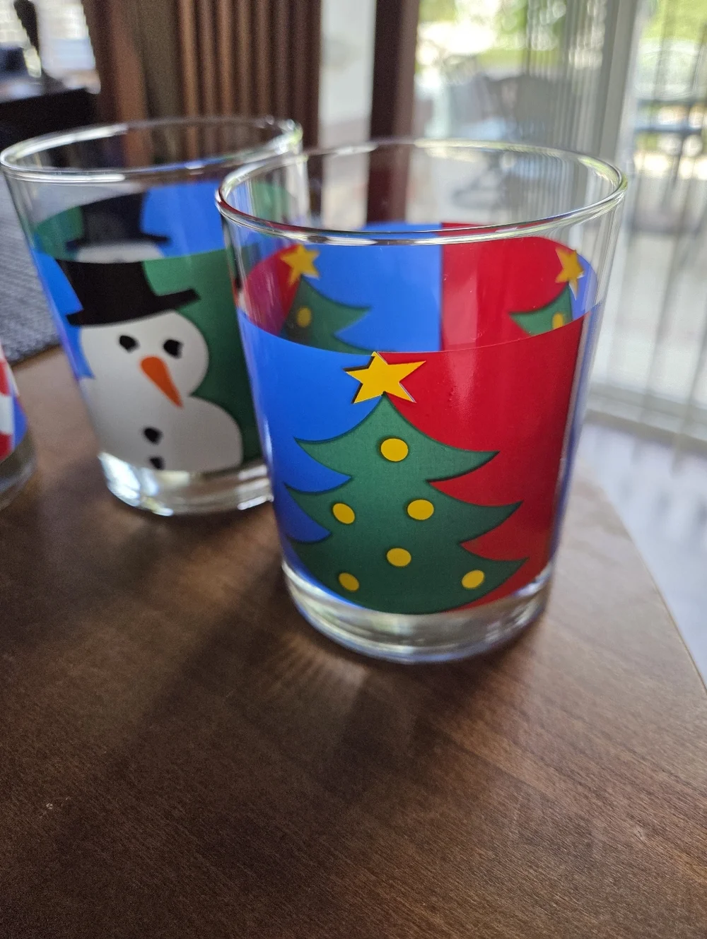 Set Of Four Holiday Lowball 12oz Glasses